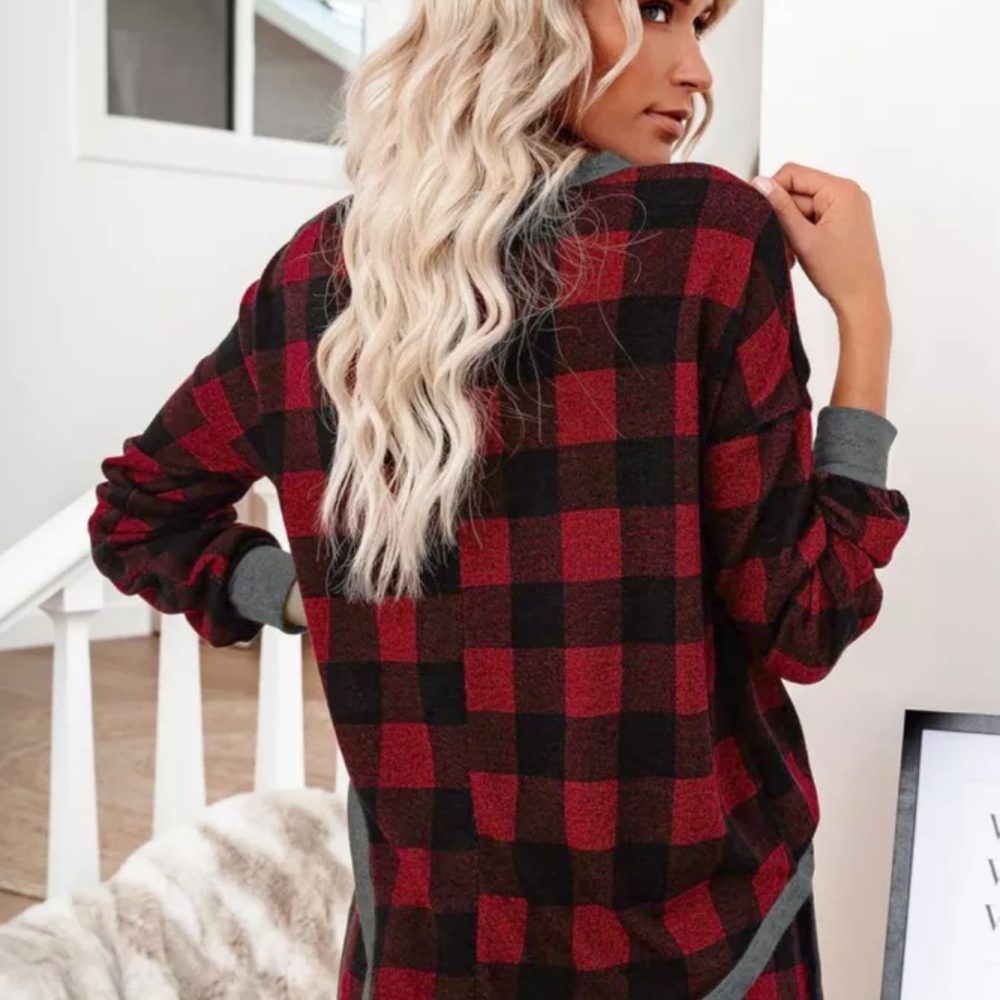 🎉HP🎉💥Red Plaid Lounge Set💥 - Picture 2 of 6